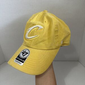 Cleveland Cavaliers Strapback Hat '47 Brand Dad Cap Unstructure NBA Yellow Logo